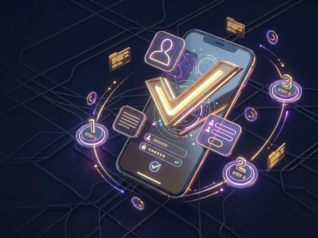 Signing up at an online casino with easy verification on a smartphone